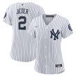 Derek Jeter New York Yankees Women's 2020 Hall Of Fame Induction Home Player Name Jersey White/navy