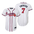 Atlanta Braves #7 Dansby Swanson 2020 Home White Jersey Gift For Braves Fans