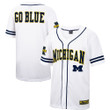 Michigan Wolverines Colosseum Free Spirited Baseball Jersey White/navy