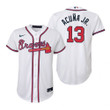 Atlanta Braves #13 Ronald Acuna Jr. 2020 Home White Jersey Gift For Braves Fans