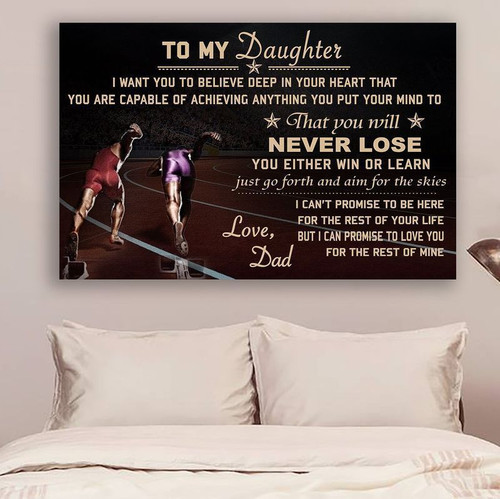 Athletics Dad To Daughter Never Lose poster canvas