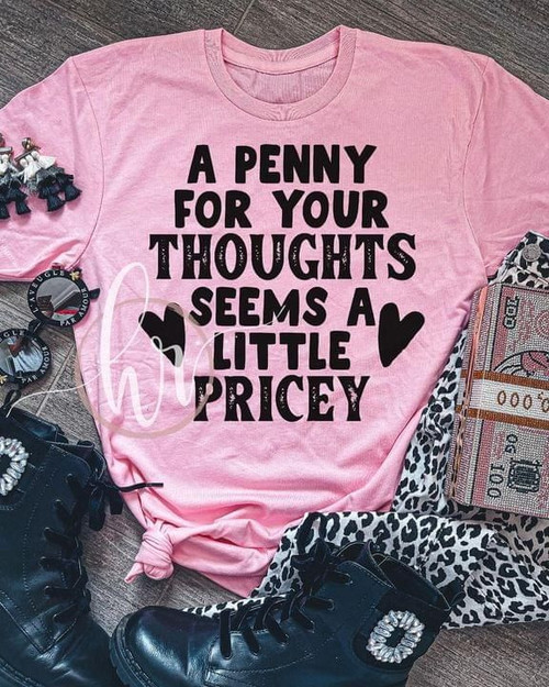 A Penny For Your Thoughts Seems A Little Pricey Funny Sarcastic T Shirt Gift For Women Tshirt