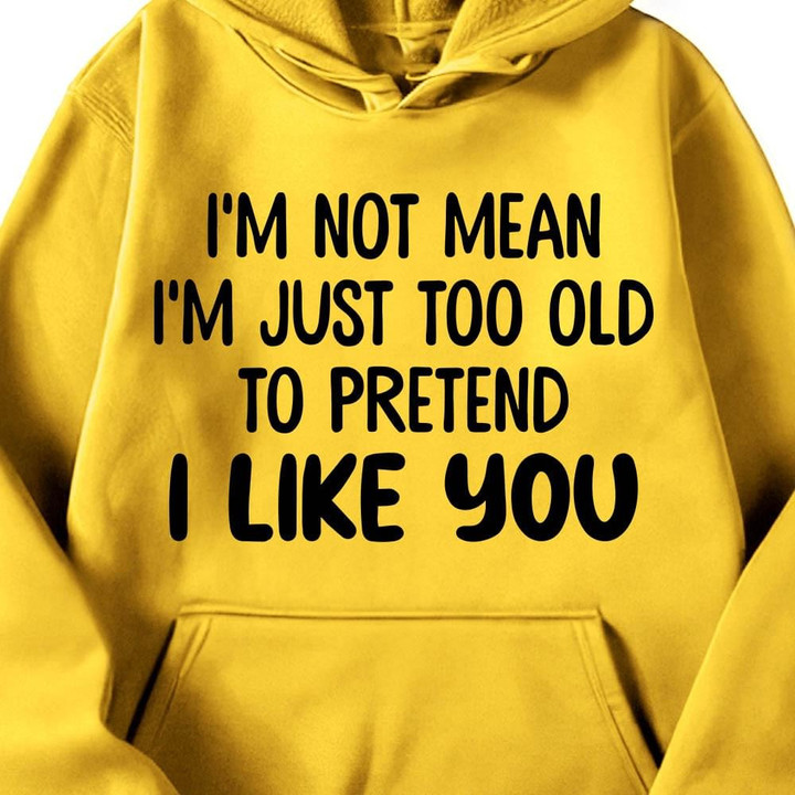 Im Not Mean Im Just Too Old To Pretend I Like You Funny Hoodie Gift For Women