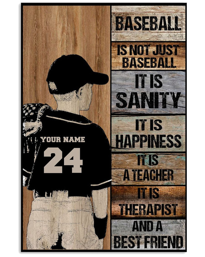 Baseball Is Not Just Baseball It Is Sanity Personalized Baseball Player Son poster gift with custom name number for Dads and Moms