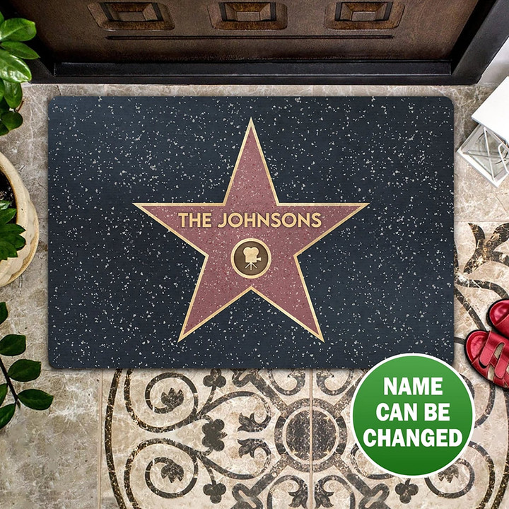 Movies Film All Star Personalized Doormat Gift With Custom Family Name For Home Decor