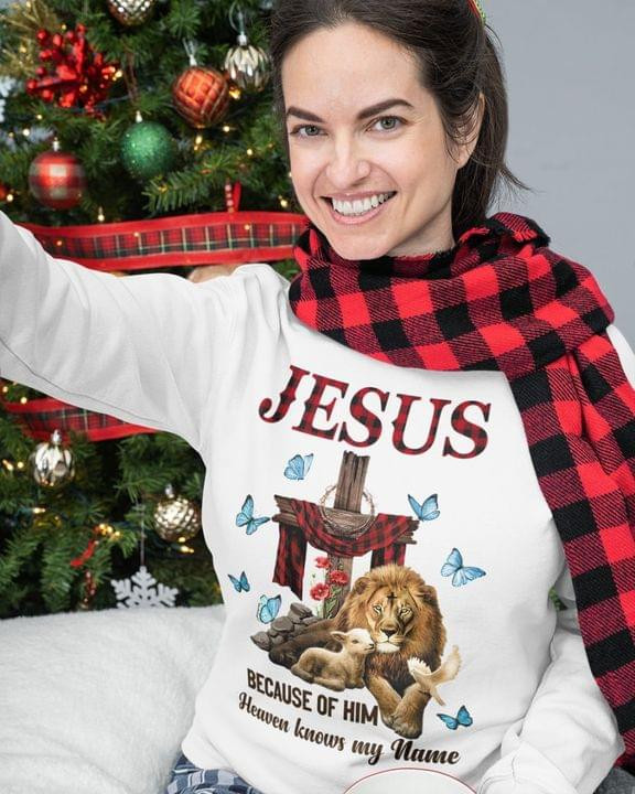 Jesus Because Of Him However Know My Name Sweater Cross Lion Best Gift For Jesus Lovers
