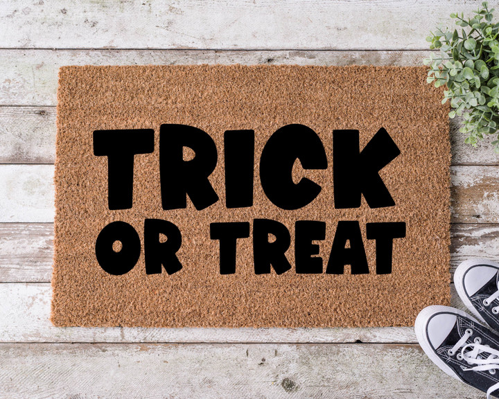 Trick Or Treat Halloween Welcome Doormat Gift For Halloween Holiday Lovers Home Decor