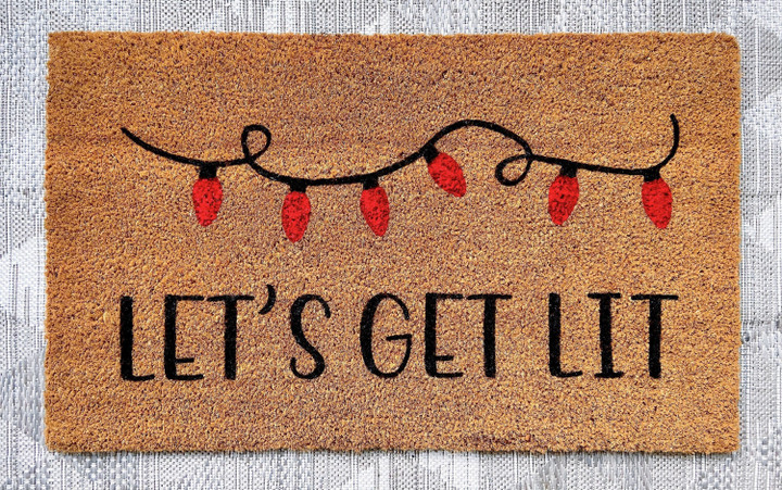 let Is Get Lit Christmas Light Welcome Doormat Gift For Christmas Holiday Lovers Winter Decor
