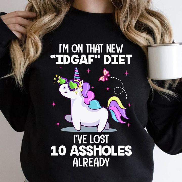 I Am On That New Idgaf Diet I Have Lost 10 Assholes Already Unicorn Classic T-Shirt Gift For Lgbt Communities