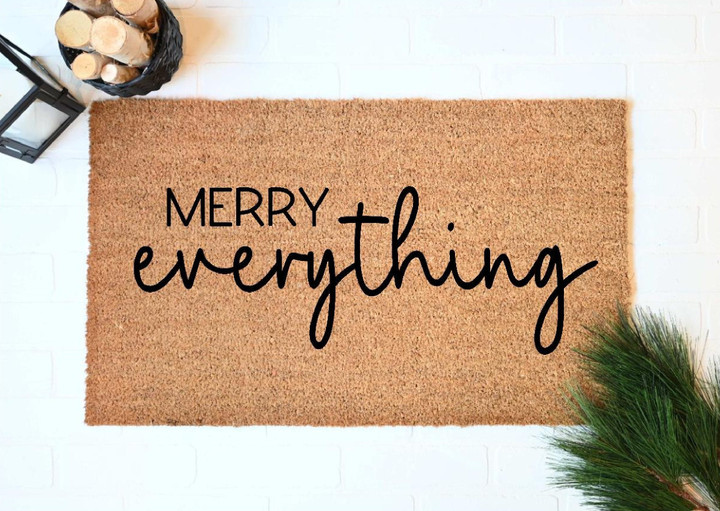 Merry Everything Welcome Christmas Doormat Gift For Christmas Holiday Lovers Winter Decor
