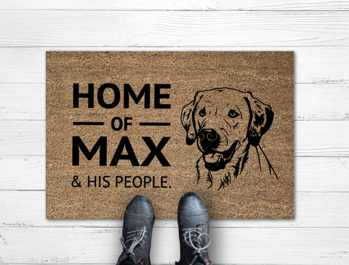 Home Of Labrador Of His People Personalized Dootmat Gift With Custom Dog Name For Labrador Lovers