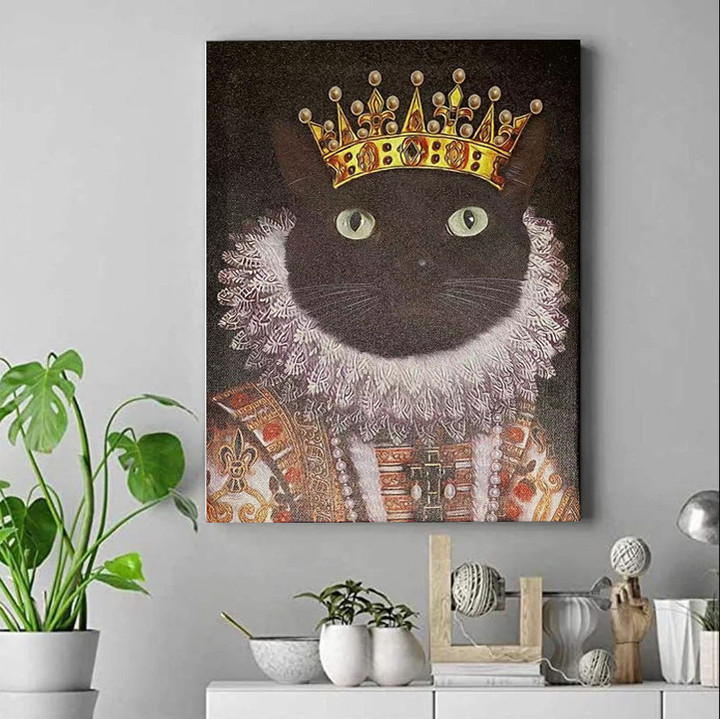 Royal cats portrait custom royal portrait funny renaissance king and queen picture Poster Poster