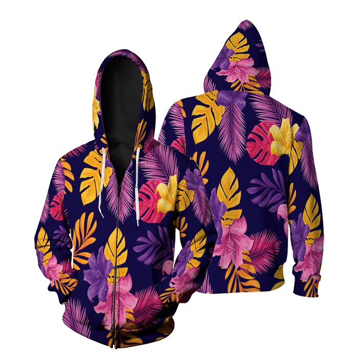 Seamless Tropical Botanica Sweatshirt Pullover Hoodie Unisex 3D Hoodie