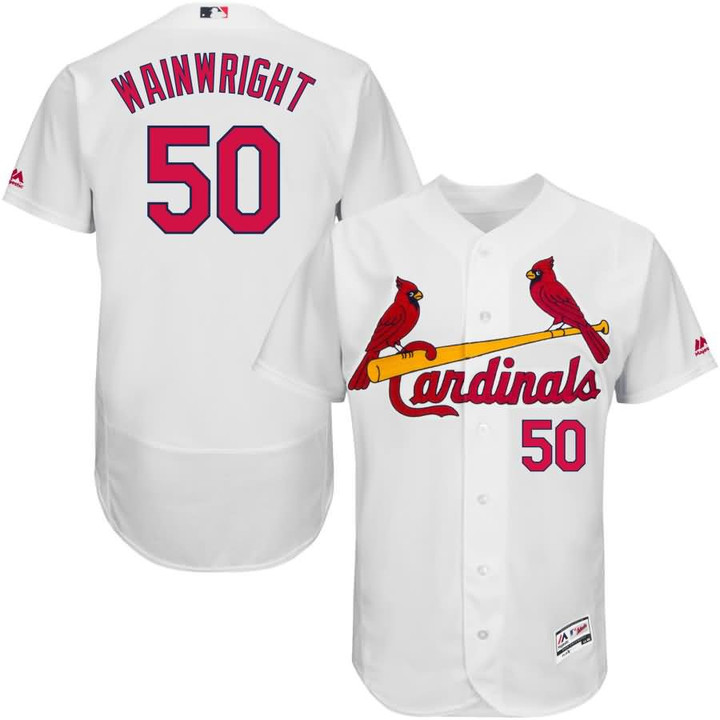 Adam Wainwright St. Louis Cardinals Home Flex Base Collection Player Jersey White