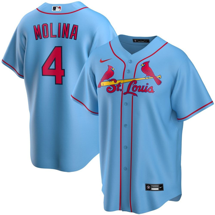 St Louis Cardinals Yadier Molina Light Blue Alternate Player Jersey Gift For St Louis Cardinals Fans