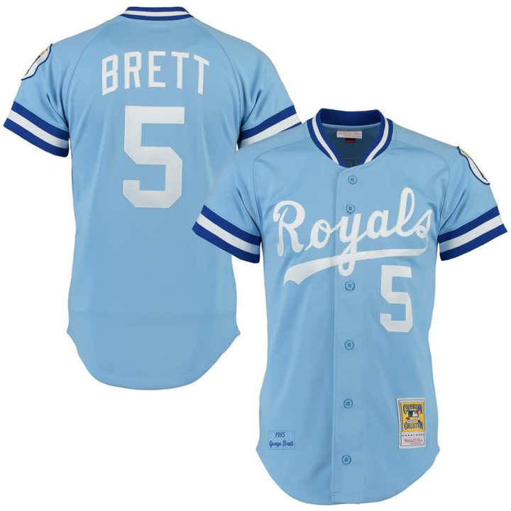 George Brett Kansas City Royals Throwback Jersey Light Blue