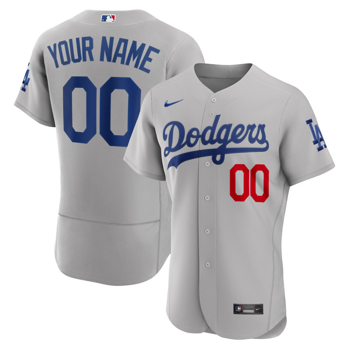 Los Angeles Dodgers Alternate Custom Patch Jersey Gray
