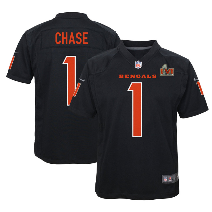 Ja'marr Chase Cincinnati Bengals Super Bowl Lvi Bound Game Patch Fashion Jersey Black