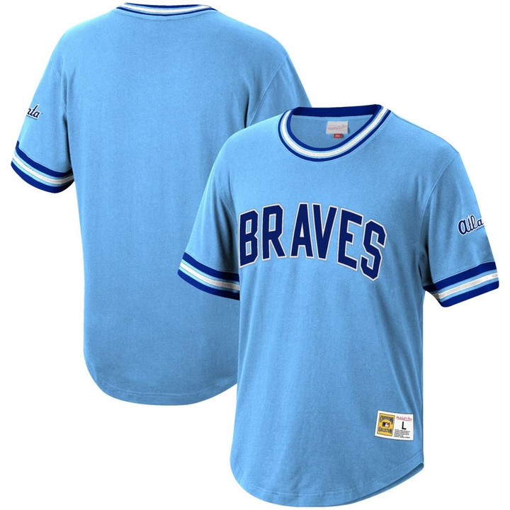 Mens Atlanta Braves Light Blue Cooperstown Collection Wild Pitch Jersey T Shirt