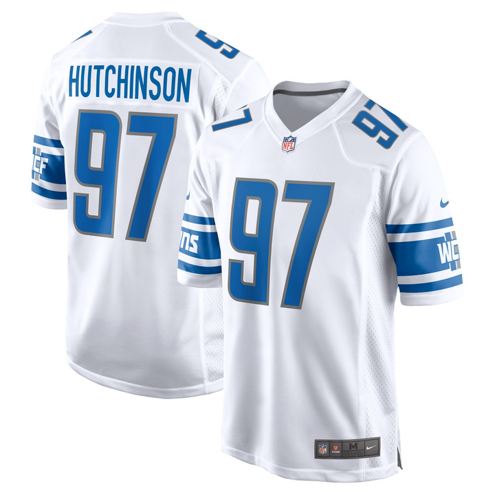 Aidan Hutchinson Detroit Lions 2022 Draft First Round Pick Game Jersey White