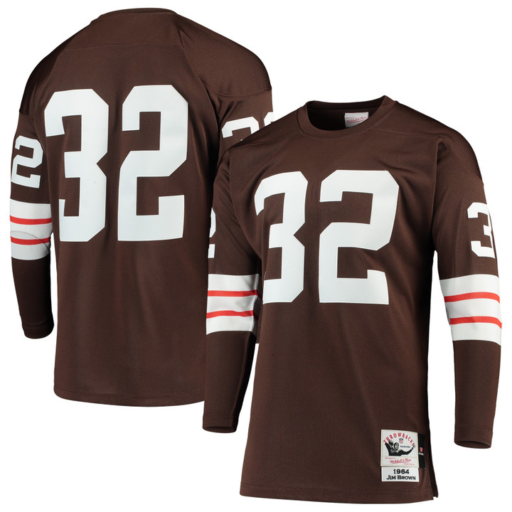 Jim Brown Cleveland Browns 1964 Throwback Retired Player Jersey Brown