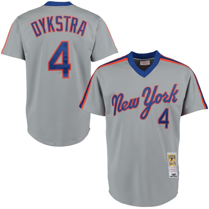 Lenny Dykstra 1987 New York Mets Throwback Jersey Gray