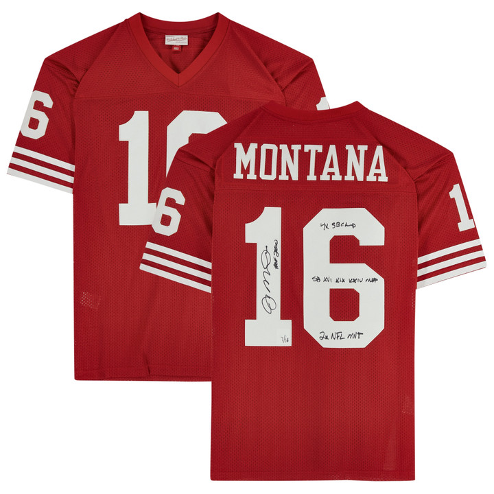 Joe Montana San Francisco 49ers Autographed Jersey Limited Edition #7 Of 16 Red