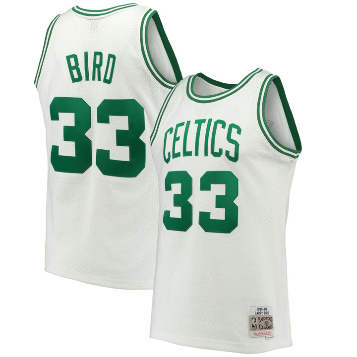 Larry Bird Boston Celtics 1985-86 Hardwood Classics Jersey White