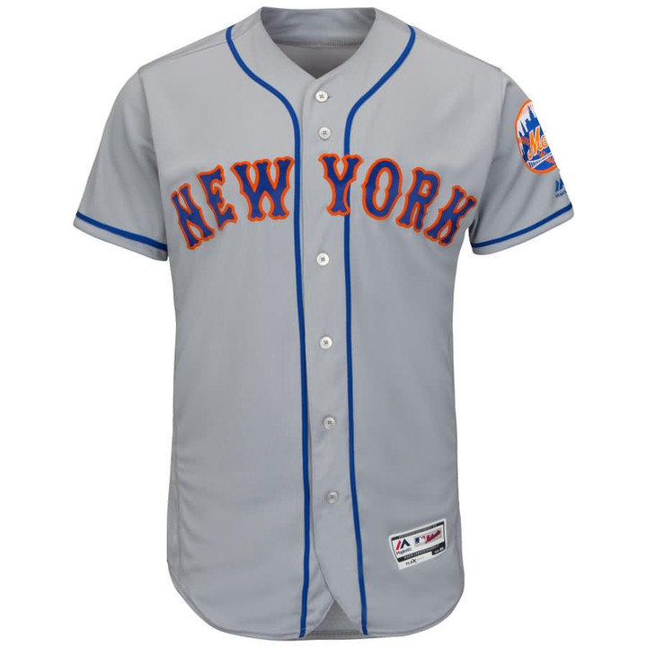 New York Mets Road Flex Base Collection Team Jersey Gray