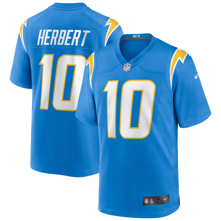 Justin Herbert Los Angeles Chargers Player Game Jersey Powder Blue