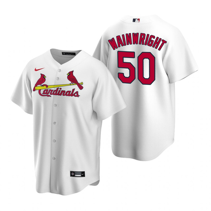 Mens St. Louis Cardinals #50 Adam Wainwright White Home Jersey Gift For Cardinals Fans