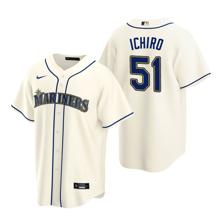 Mens Seattle Mariners #51 Ichiro Suzuki 2020 Alternate Cream Jersey Gift For Mariners Fans