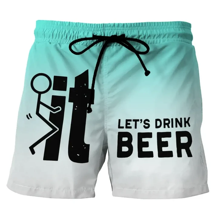 Let's Drink Beer - Custom Swim Trunks