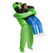 Green Alien Carrying Human Costume