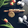 Easter Rabbit Wooden Embossing Rolling Pin