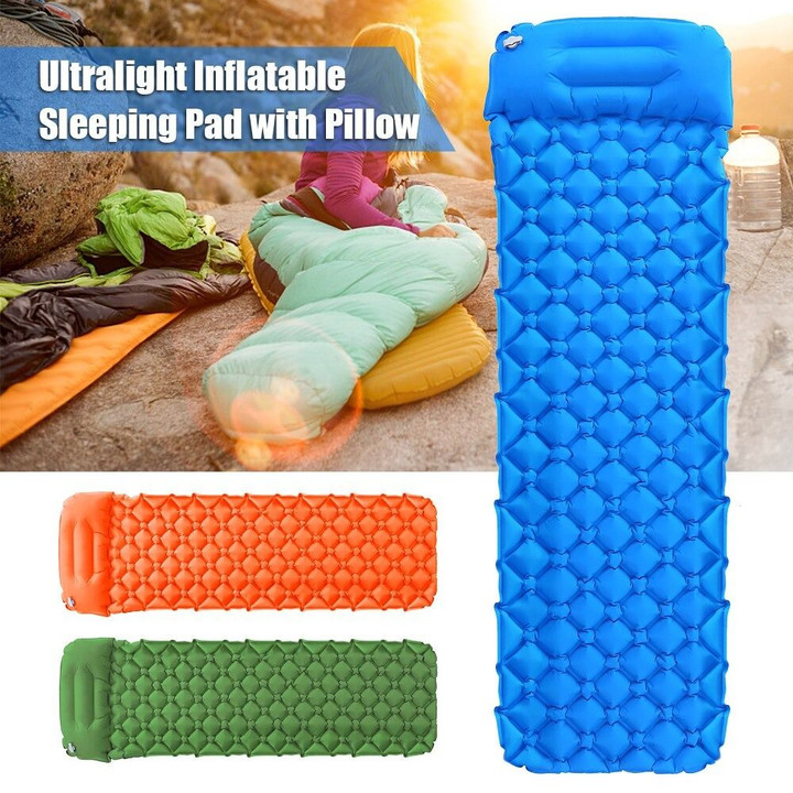 🔥 Ultralight Camping Sleeping Pad With Pillow