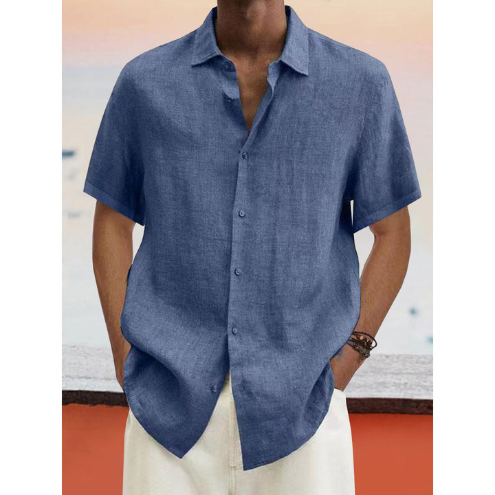 Men's Simple Solid Color Casual Short Sleeve Shirt 🔥HOT DEAL - 50% OFF🔥
