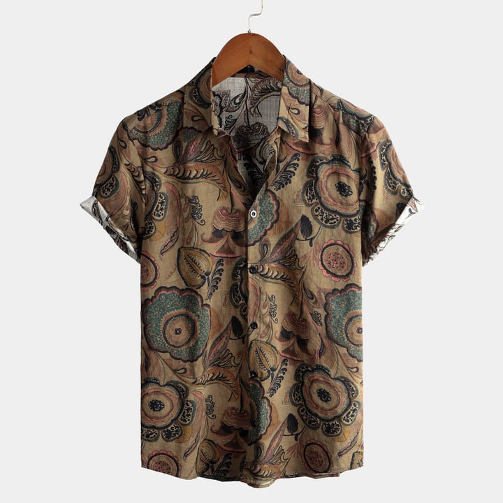 Men's Cotton Maple Leaf Pocket Short Sleeve Summer Shirt 🔥HOT DEAL - 50% OFF🔥