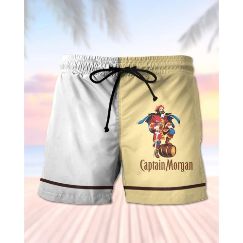 Captain Morgan - Men's Casual Print Vacation Shorts