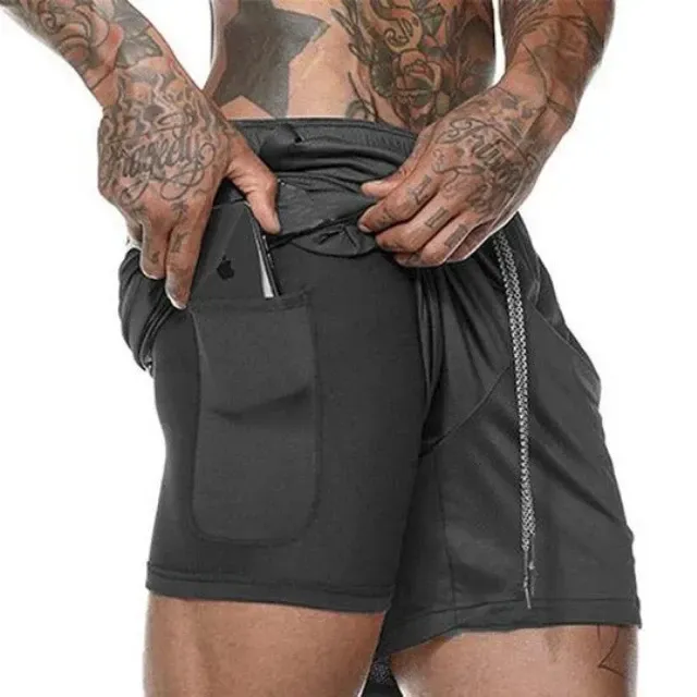 Men's 2 In 1 Secure Pocket Shorts