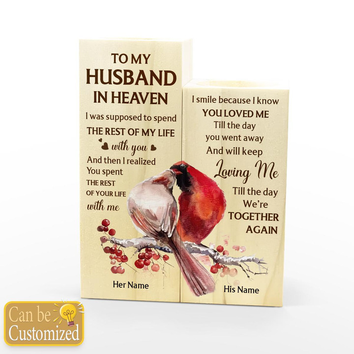 TO MY HUSBAND IN HEAVEN - CANDLE HOLDER - 113t1222
