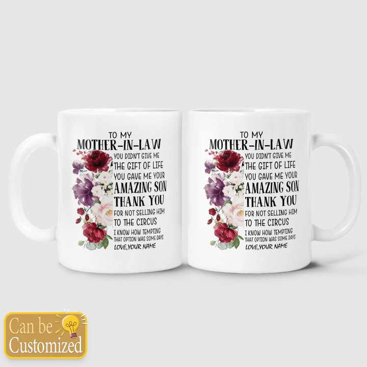 TO MY MOTHER-IN-LAW - PERSONALIZED MUG - 06t0422