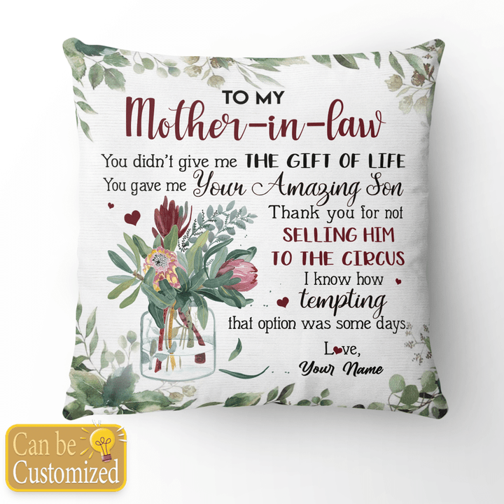 TO MY MOTHER-IN-LAW - CUSTOMIZED PILLOW - 35t0422