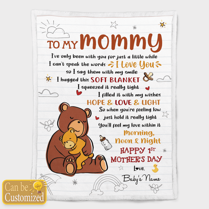 HAPPY 1ST MOTHER'S DAY MOMMY - CUSTOMIZED BLANKET - 127t0422