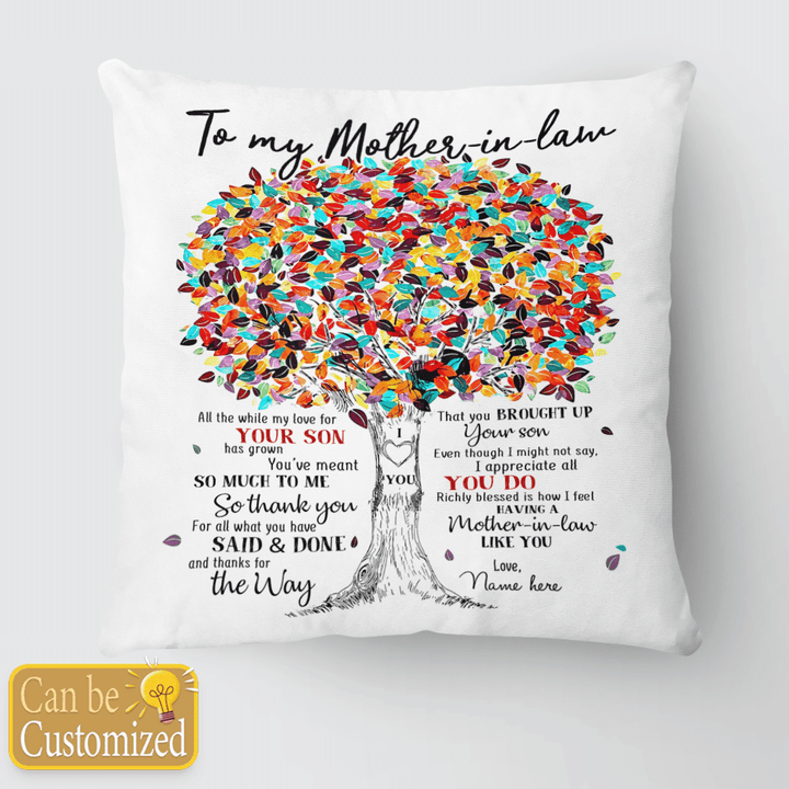 TO MY MOTHER-IN-LAW - CUSTOMIZED PILLOW - 193T0422
