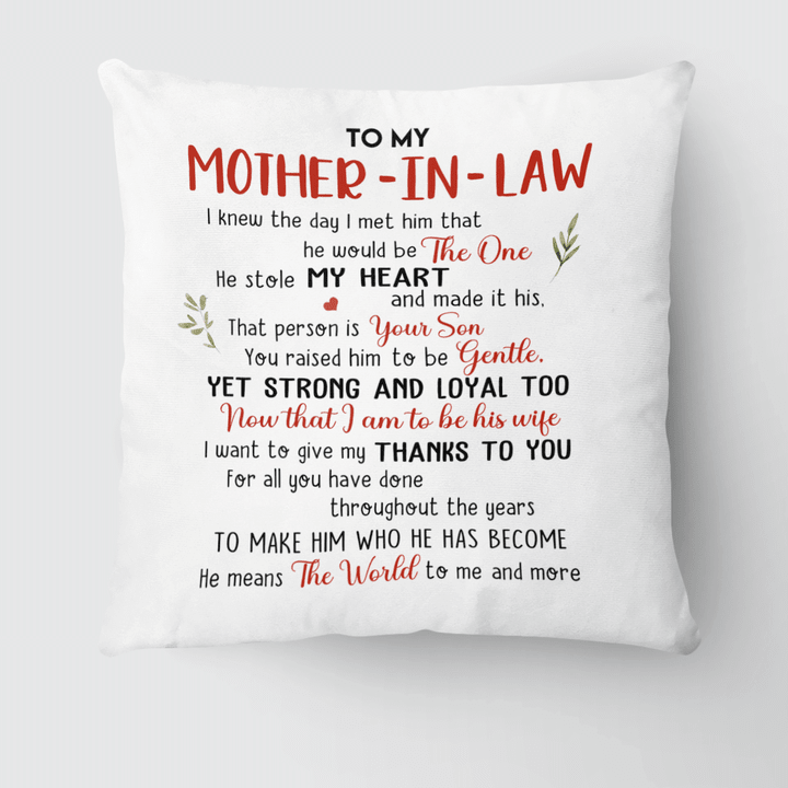 TO MY MOTHER-IN-LAW - CUSTOMIZED PILLOW - 234T0422