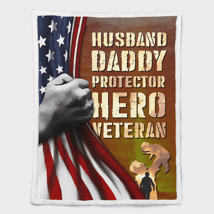 HUSBAND DADDY PROTECTOR HERO VETERAN - BLANKET - 122T0522