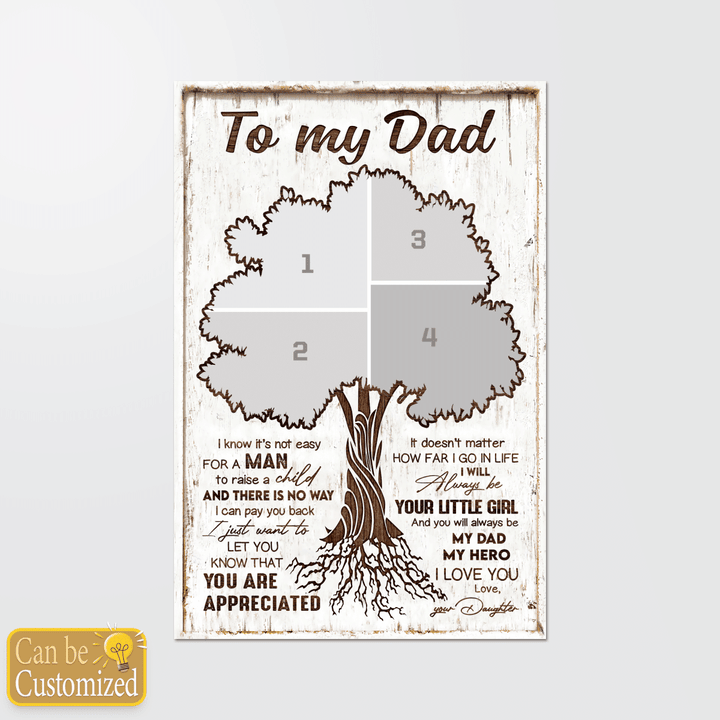 TO MY DAD - PERSONALIZED CANVAS - 108t0622