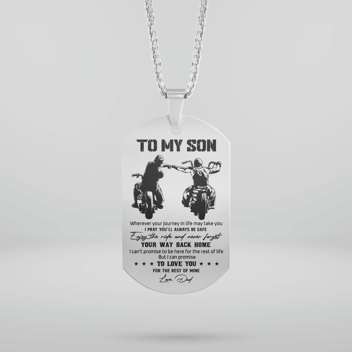TO MY SON - BIKER - DOG TAG - 132T0622