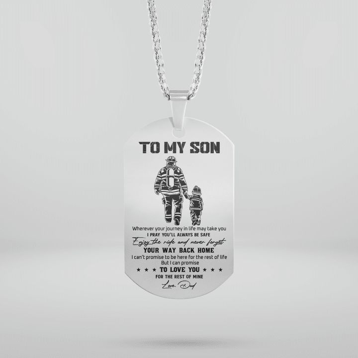 TO MY SON - FIREFIGHTER DOG TAG - 137T0622